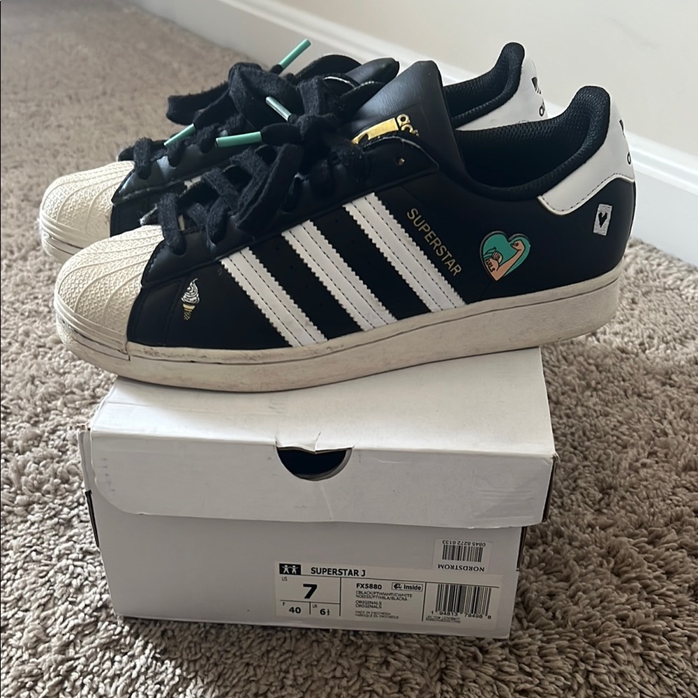 Adidas Black and White Superstar Sneakers Iconic Design